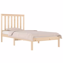 vidaXL Solid Wood Pine Bed Frame Wooden Bedstead Bed Base Multi Colours/Sizes - brown, 75 x 190 cm - Additional view 2