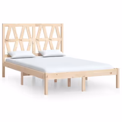 vidaXL Bed Frame Bed Base Bedstead Bedroom Mattress Foundation Solid Wood Pine - brown, 140 x 200 cm
