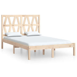 vidaXL Bed Frame Bed Base Bedstead Bedroom Mattress Foundation Solid Wood Pine - brown, 140 x 200 cm