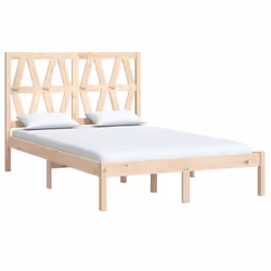 vidaXL Bed Frame Bed Base Bedstead Bedroom Mattress Foundation Solid Wood Pine - brown, 140 x 200 cm