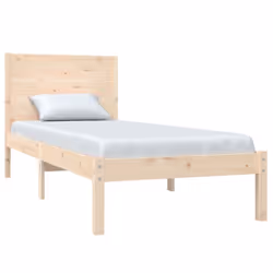 vidaXL Bed Frame Bed Base Bedstead Bedroom Mattress Foundation Solid Wood Pine - brown, 90 x 200 cm - Additional view 2