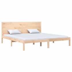 vidaXL Bed Frame Bed Base Bedstead Bedroom Mattress Foundation Solid Wood Pine - brown, 200 x 200 cm - Additional view 2
