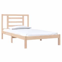 vidaXL Bed Frame Bed Base Bedstead Bedroom Mattress Foundation Solid Wood Pine - brown, 90 x 200 cm - Additional view 2