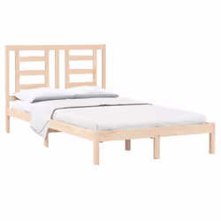 vidaXL Bed Frame Bed Base Bedstead Bedroom Mattress Foundation Solid Wood Pine - brown, 120 x 200 cm - Additional view 2