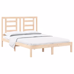 vidaXL Bed Frame Bed Base Bedstead Bedroom Mattress Foundation Solid Wood Pine - brown, 140 x 200 cm - Additional view 2