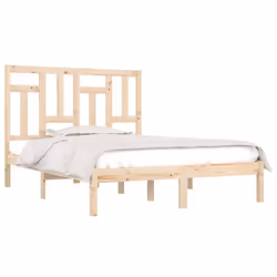 vidaXL Bed Frame Bed Base Bedstead Bedroom Mattress Foundation Solid Wood Pine - brown, 140 x 200 cm - Additional view 2