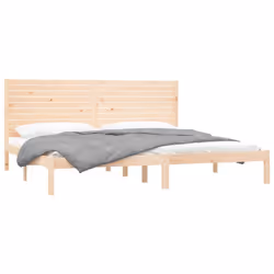 vidaXL Bed Frame Bed Base Bedstead Bedroom Mattress Foundation Solid Wood - brown, 200 x 200 cm - Additional view 2