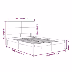 vidaXL Solid Wood Pine Bed Frame Wooden Bedstead Bed Base Multi Colours/Sizes - brown, 140 x 200 cm
