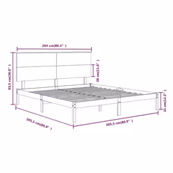 vidaXL Solid Wood Pine Bed Frame Wooden Bedstead Bed Base Multi Colours/Sizes - black, 200 x 200 cm - Additional view 5