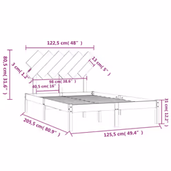 vidaXL Solid Wood Bed Frame Home Wooden Bed Base Bedstead Multi Colours/Sizes - Brown, 120 x 200 cm - Additional view 3