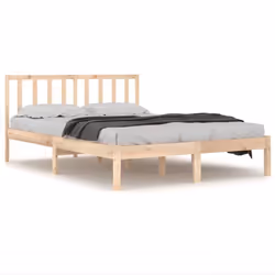 vidaXL Solid Wood Pine Bed Frame Wooden Bedstead Bed Base Multi Colours/Sizes - brown, 120 x 190 cm