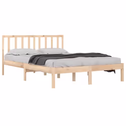 vidaXL Solid Wood Pine Bed Frame Wooden Bedstead Bed Base Multi Colours/Sizes - brown, 120 x 190 cm