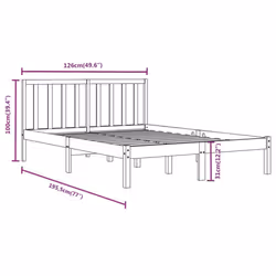 vidaXL Solid Wood Pine Bed Frame Wooden Bedstead Bed Base Multi Colours/Sizes - brown, 120 x 190 cm