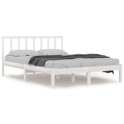 vidaXL Solid Wood Pine Bed Frame Wooden Bedstead Bed Base Multi Colours/Sizes - white, 160 x 200 cm