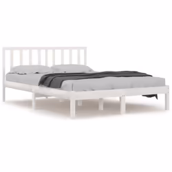 vidaXL Solid Wood Pine Bed Frame Wooden Bedstead Bed Base Multi Colours/Sizes - white, 200 x 200 cm