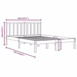 vidaXL Solid Wood Pine Bed Frame Wooden Bedstead Bed Base Multi Colours/Sizes - white, 200 x 200 cm