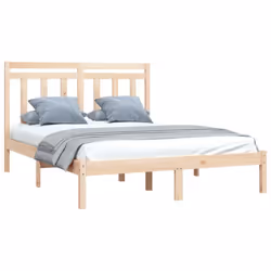 vidaXL Solid Wood Bed Frame Bedroom Bedstead Bed Base Multi Colours/Sizes - brown, 120 x 190 cm - Additional view 2