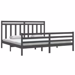 vidaXL Solid Wood Bed Frame Bedroom Bedstead Bed Base Multi Colours/Sizes - grey, 200 x 200 cm - Additional view 2