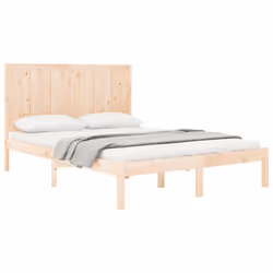 vidaXL Bed Frame Bed Base Bedstead Bedroom Mattress Foundation Solid Wood Pine - brown, 120 x 200 cm - Additional view 2