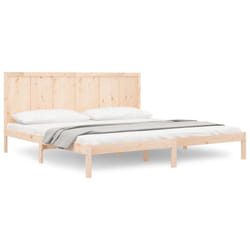 vidaXL Bed Frame Bed Base Bedstead Bedroom Mattress Foundation Solid Wood Pine - brown, 200 x 200 cm