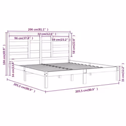 vidaXL Bed Frame Bed Base Bedstead Bedroom Mattress Foundation Solid Wood - honey brown, 200 x 200 cm - Additional view 3