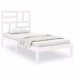 vidaXL Solid Wood Bed Frame Home Wooden Bedstead Bed Base Multi Colours/Sizes - white, 75 x 190 cm