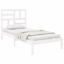 vidaXL Solid Wood Bed Frame Home Wooden Bedstead Bed Base Multi Colours/Sizes - white, 90 x 200 cm