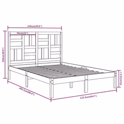 vidaXL Solid Wood Bed Frame Home Wooden Bedstead Bed Base Multi Colours/Sizes - white, 120 x 200 cm - Additional view 5