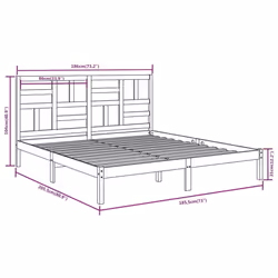 vidaXL Solid Wood Bed Frame Home Wooden Bedstead Bed Base Multi Colours/Sizes - brown, 180 x 200 cm - Additional view 3