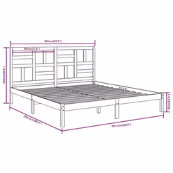 vidaXL Solid Wood Bed Frame Home Wooden Bedstead Bed Base Multi Colours/Sizes - brown, 200 x 200 cm - Additional view 5