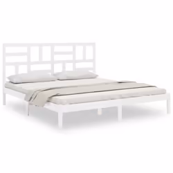 vidaXL Solid Wood Bed Frame Home Wooden Bedstead Bed Base Multi Colours/Sizes - white, 200 x 200 cm