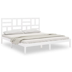 vidaXL Solid Wood Bed Frame Home Wooden Bedstead Bed Base Multi Colours/Sizes - white, 200 x 200 cm