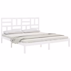 vidaXL Solid Wood Bed Frame Home Wooden Bedstead Bed Base Multi Colours/Sizes - white, 200 x 200 cm