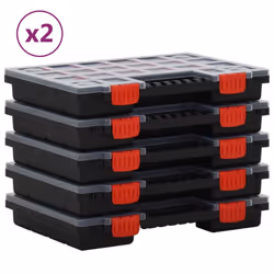 vidaXL 10x Assortment Boxes 34.5x25x5 cm Polypropylene Tool Storage Case Box