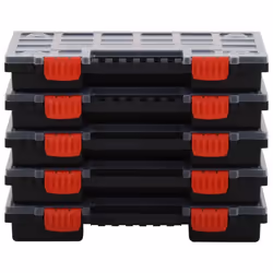 vidaXL 10x Assortment Boxes 34.5x25x5 cm Polypropylene Tool Storage Case Box