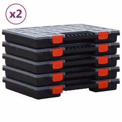 vidaXL 10x Assortment Boxes 40x30x5 cm Polypropylene Tool Organiser Screw Box