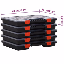 vidaXL 10x Assortment Boxes 40x30x5 cm Polypropylene Tool Organiser Screw Box