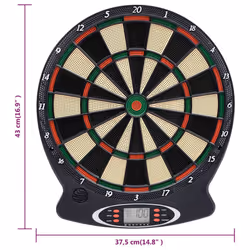 vidaXL Electric Dartboard with Darts Black Polypropylene Dart Target Game