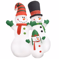 vidaXL Inflatable Snowman Family with LEDs 240 cm Xmas Inflatable Toy Figure
