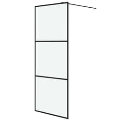 vidaXL Walk-in Shower Wall Black 80x195 cm Frosted ESG Glass Shower Screen