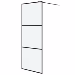 vidaXL Walk-in Shower Wall Black 80x195 cm Frosted ESG Glass Shower Screen - Additional view 3