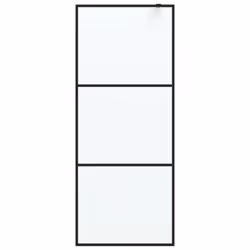vidaXL Walk-in Shower Wall Black 80x195 cm Frosted ESG Glass Shower Screen - Additional view 4