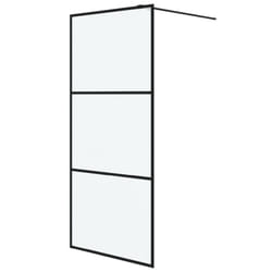 vidaXL Walk-in Shower Wall Black 90x195 cm Frosted ESG Glass Shower Screen