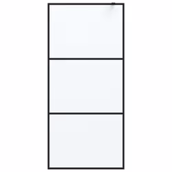 vidaXL Walk-in Shower Wall Black 90x195 cm Frosted ESG Glass Shower Screen