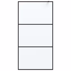 vidaXL Walk-in Shower Wall Black 100x195 cm Frosted ESG Glass Shower Screen - Additional view 4