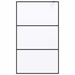 vidaXL Walk-in Shower Wall Black 115x195 cm Frosted ESG Glass Shower Screen