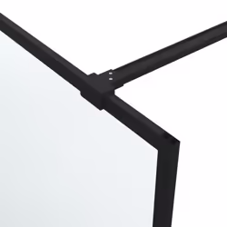 vidaXL Walk-in Shower Wall Black 115x195 cm Frosted ESG Glass Shower Screen - Additional view 5