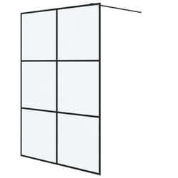 vidaXL Walk-in Shower Wall Black 140x195 cm Frosted ESG Glass Shower Screen