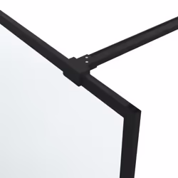 vidaXL Walk-in Shower Wall Black 140x195 cm Frosted ESG Glass Shower Screen - Additional view 5