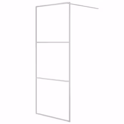 vidaXL Walk-in Shower Wall Silver 80x195 cm Clear ESG Glass Shower Screen - Additional view 2